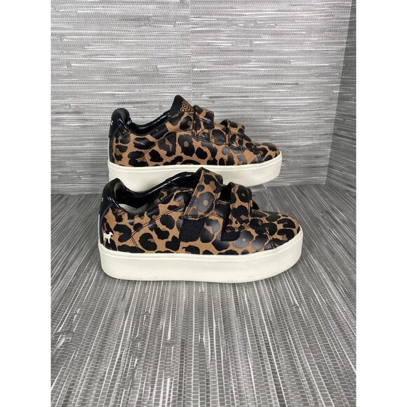Goats Kids Girls Hook-and-Loop‎ Shoes Leopard Print Size 2 - Picture 1 of 10